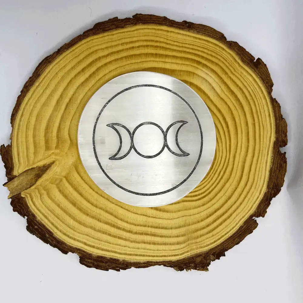 Triple Moon Selenite Charging Plate