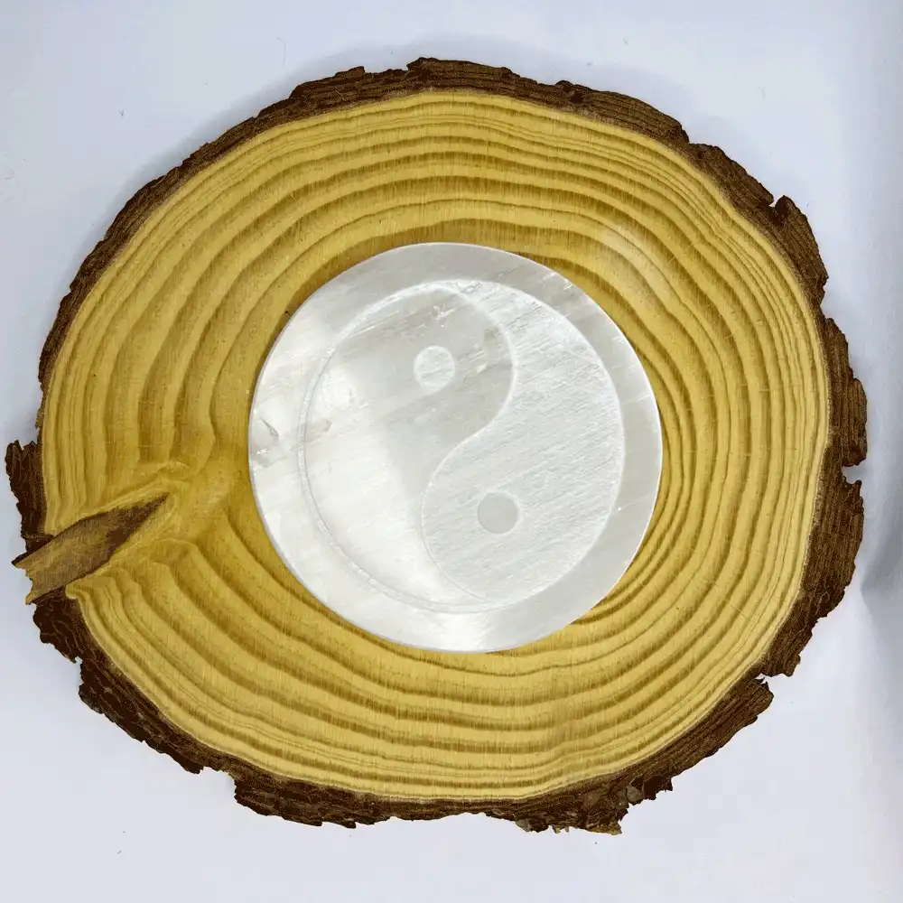 Yin Yang Selenite Charging Plate